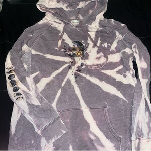 Custom American eagle Purple Tie-Dye Hoodie with moon Design size xl